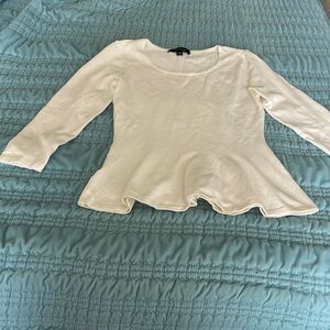 Ann Taylor Cream peplum blouse